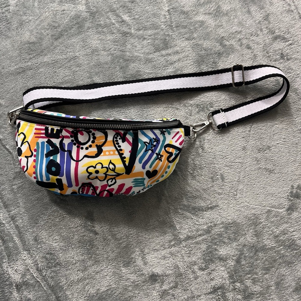 Brighton Graffiti Love Floral Crossbody Belt Bag Fanny Pack Catherine Hong Multi